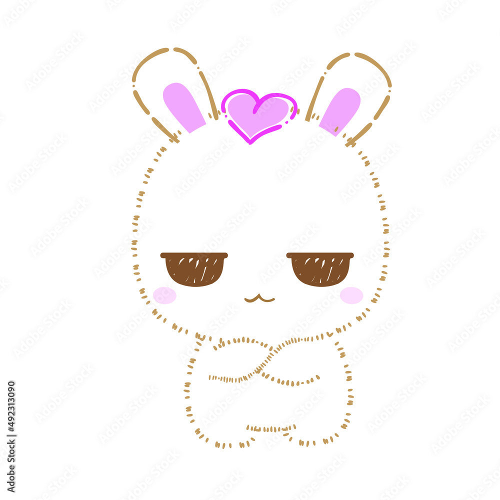 Cute cartoon rabbits, Kawaii bunny, vector clip art illustration. Cute cartoon rabbits, Kawaii bunny, vector clip art illustration.