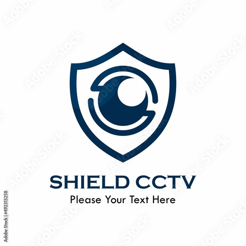 Shield cctv logo template illustration