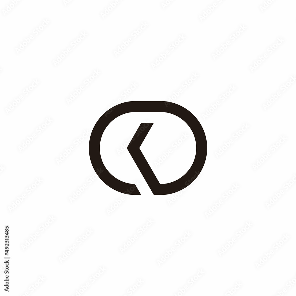 letter kd circle linked geometric line simple logo vector letter kd circle linked geometric line simple logo vector