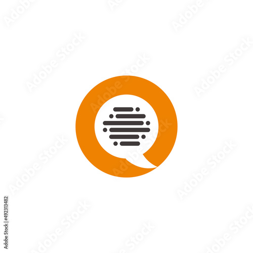 circle geometric text talk bubble symbol vector