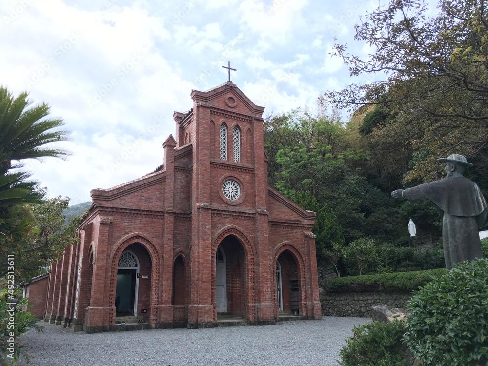 Dozaki Church in Fukue Island, Goto Islands, Nagasaki, Japan