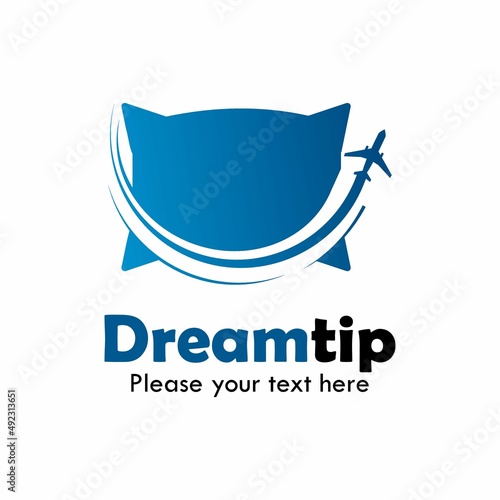 Dreamtip logo template illustration. there are pillow with airplane