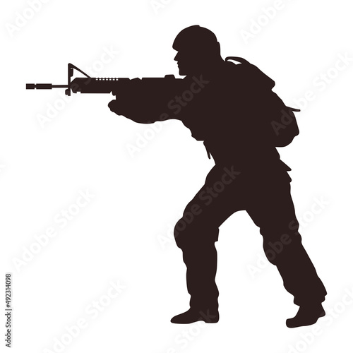 soldier aiming with rifle silhouette