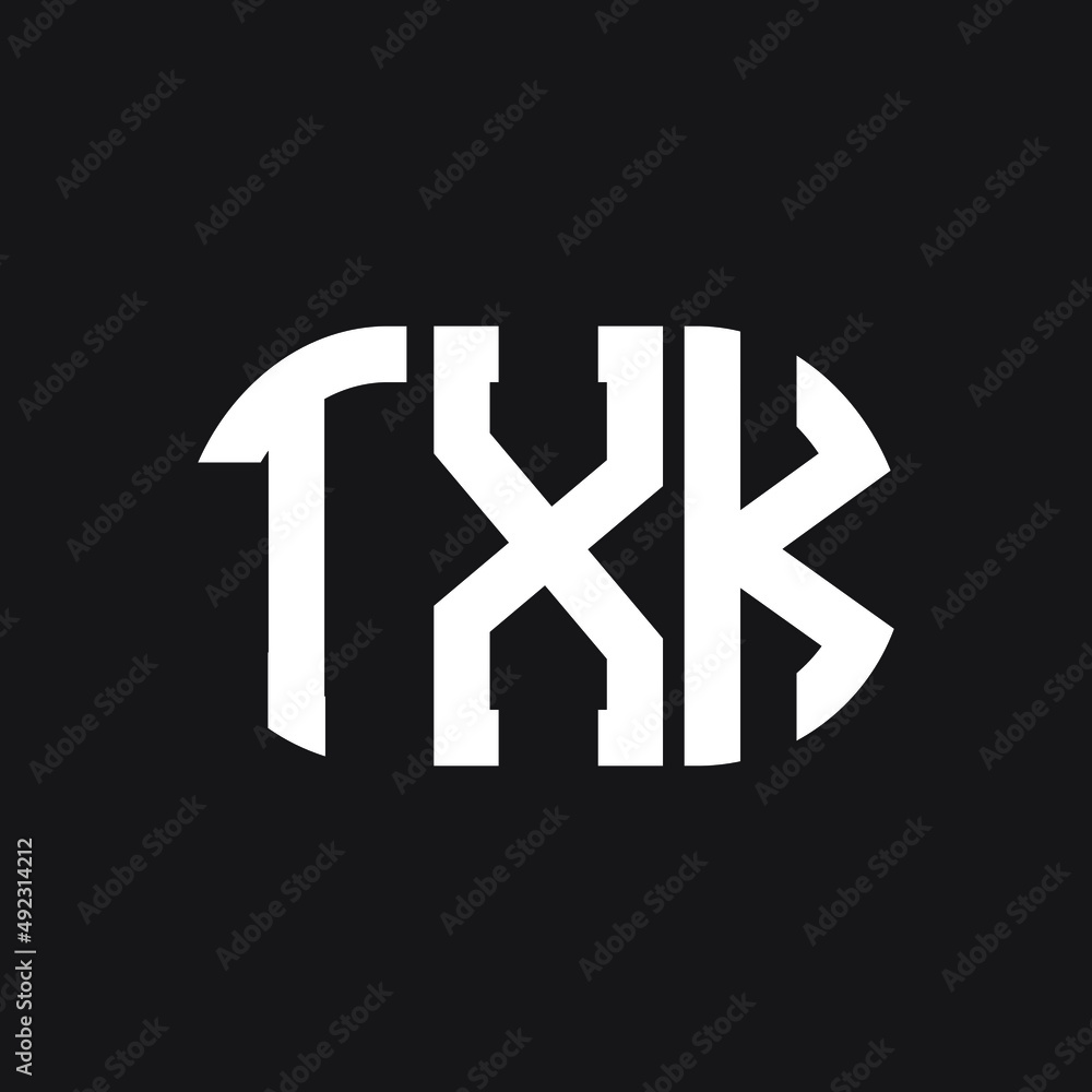 TXK letter logo design on black background. TXK creative initials letter logo concept. TXK letter design. TXK letter logo design on black background. TXK creative initials letter logo concept. TXK letter design.