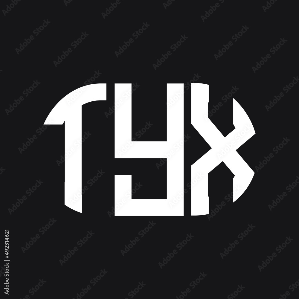 TYX letter logo design on black background. TYX creative initials letter logo concept. TYX letter design. TYX letter logo design on black background. TYX creative initials letter logo concept. TYX letter design.