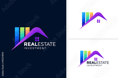 real estate investment logo design vector illustration