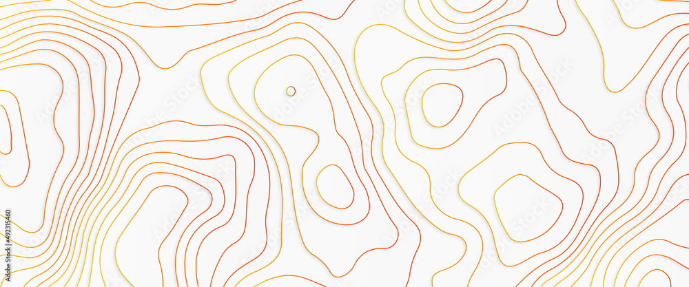 Map line of topography. Vector abstract topographic map concept, Topographic multicolored linear background for design, vector illustration of topographic line contour map.