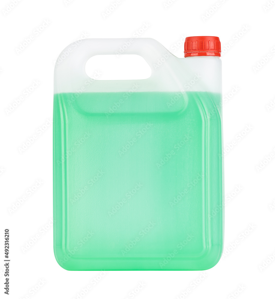 winter screen wash liquid can isolated on white background. green antifreeze bottle cut out winter screen wash liquid can isolated on white background. green antifreeze bottle cut out