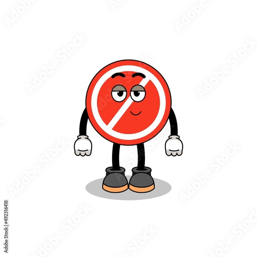 stop sign cartoon couple with shy pose