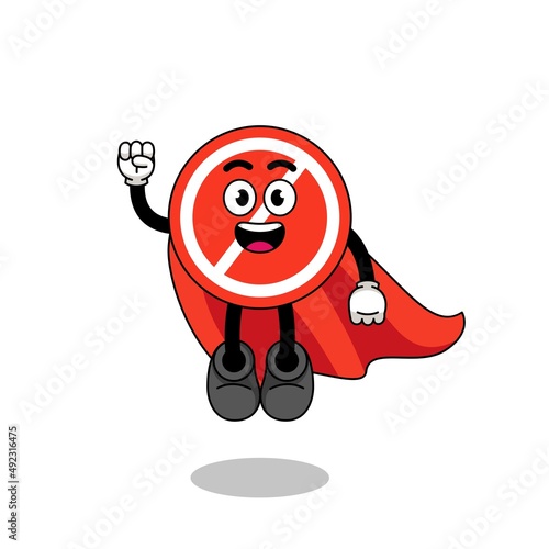 stop sign cartoon with flying superhero