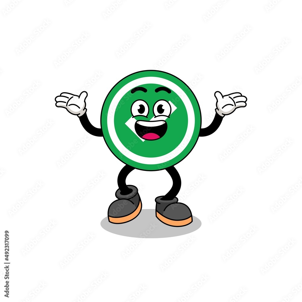 Obraz premium check mark cartoon searching with happy gesture