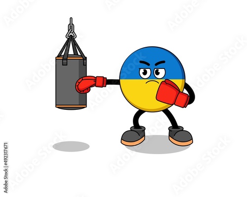 Illustration of ukraine flag boxer