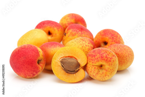 group of apricots isolated