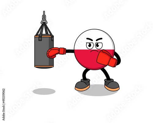 Illustration of poland flag boxer