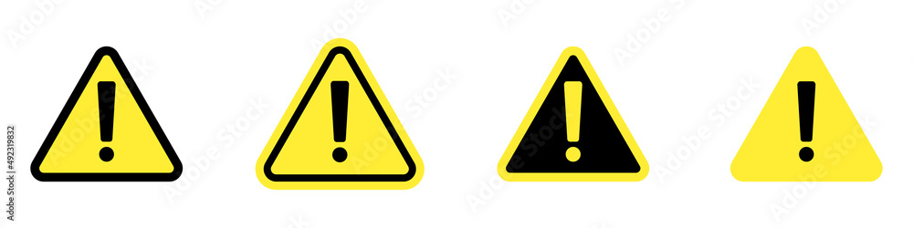 A set of round warning signs. A set of round warning signs.