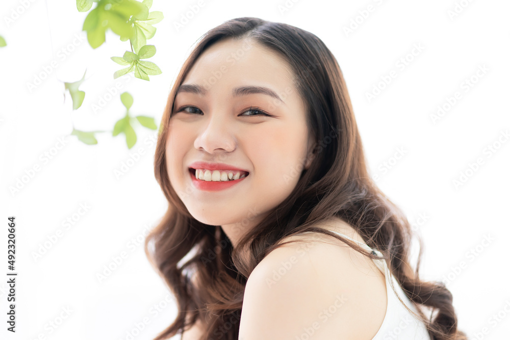 Image of beautiful young Asian woman in the morning Image of beautiful young Asian woman in the morning