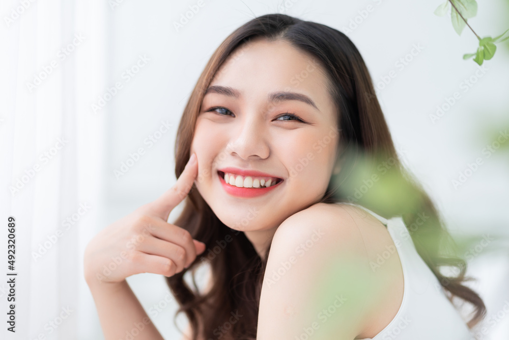 Image of beautiful young Asian woman in the morning Image of beautiful young Asian woman in the morning