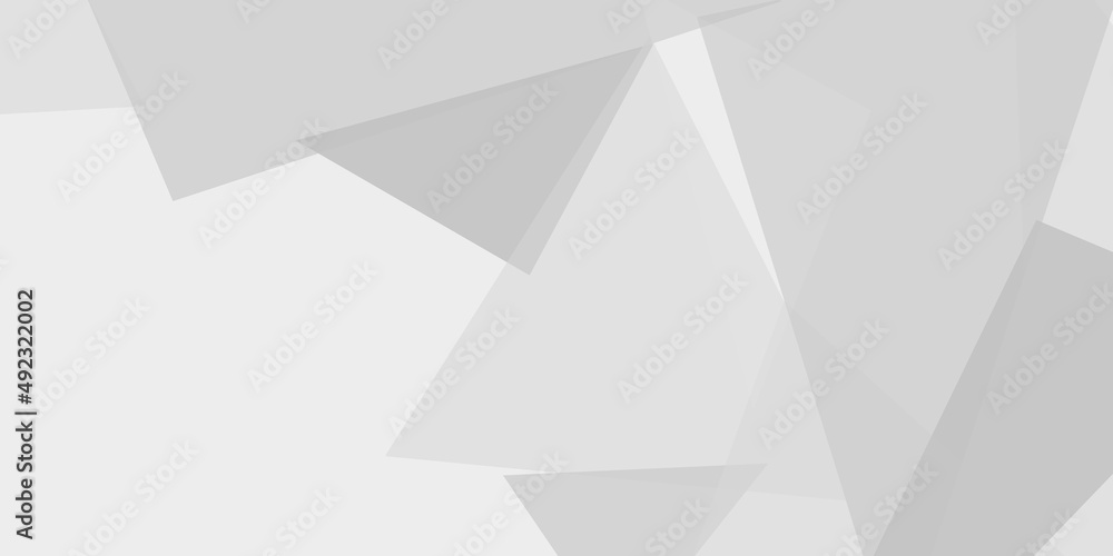 Abstract gray white background with white transparent triangle layers in random pattern. Scatter falling dark gray triangle particles. Exploding effect. Modern polygonal Frame Design. Abstract gray white background with white transparent triangle layers in random pattern. Scatter falling dark gray triangle particles. Exploding effect. Modern polygonal Frame Design.