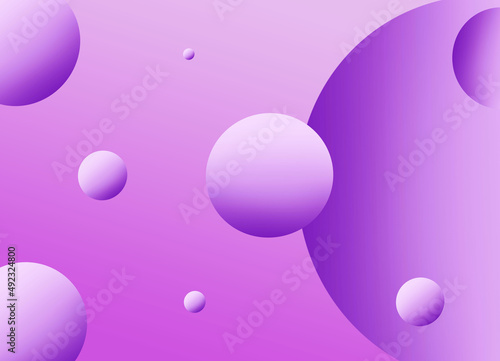 Abstract 3D Liquid Fluid Circles Bright Purple Beautiful Background With Halftone Textures