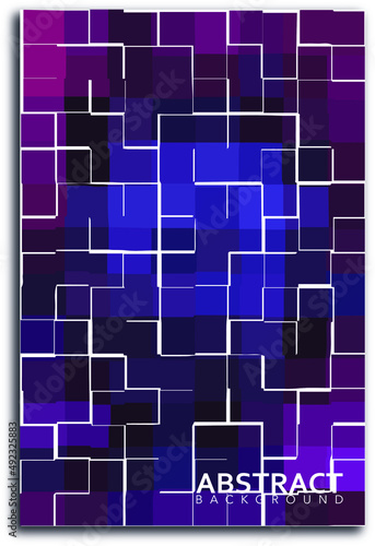 Portrait style mosaic effect with tiles. Abstract background for poster, backdrop, wallpaper, banner. EPS 10.