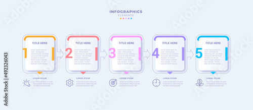 Business infographic template with five steps