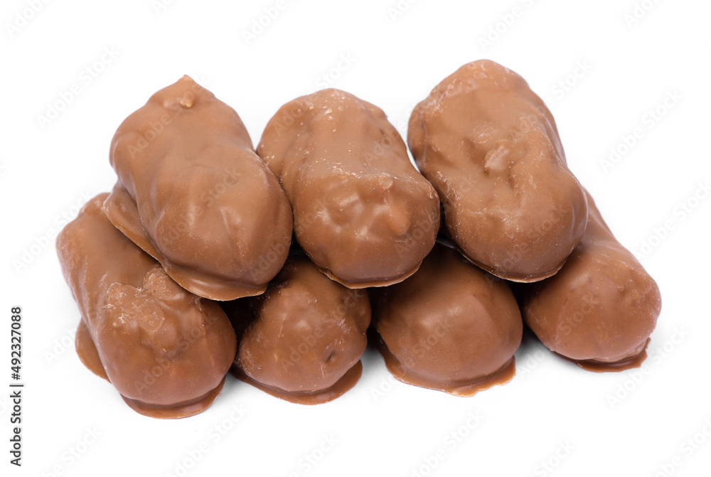 Group of sweets in caramel glaze isolated Group of sweets in caramel glaze isolated