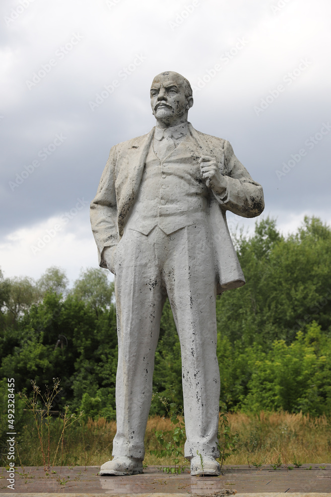 Lenin Statue in Chernobyl Exclusion Zone, Ukraine