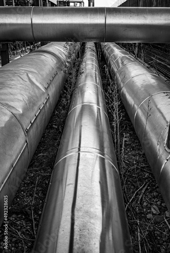 Εκτύπωση καμβά Detail of an Oil and Gas Industry thermal insulate steel pipes