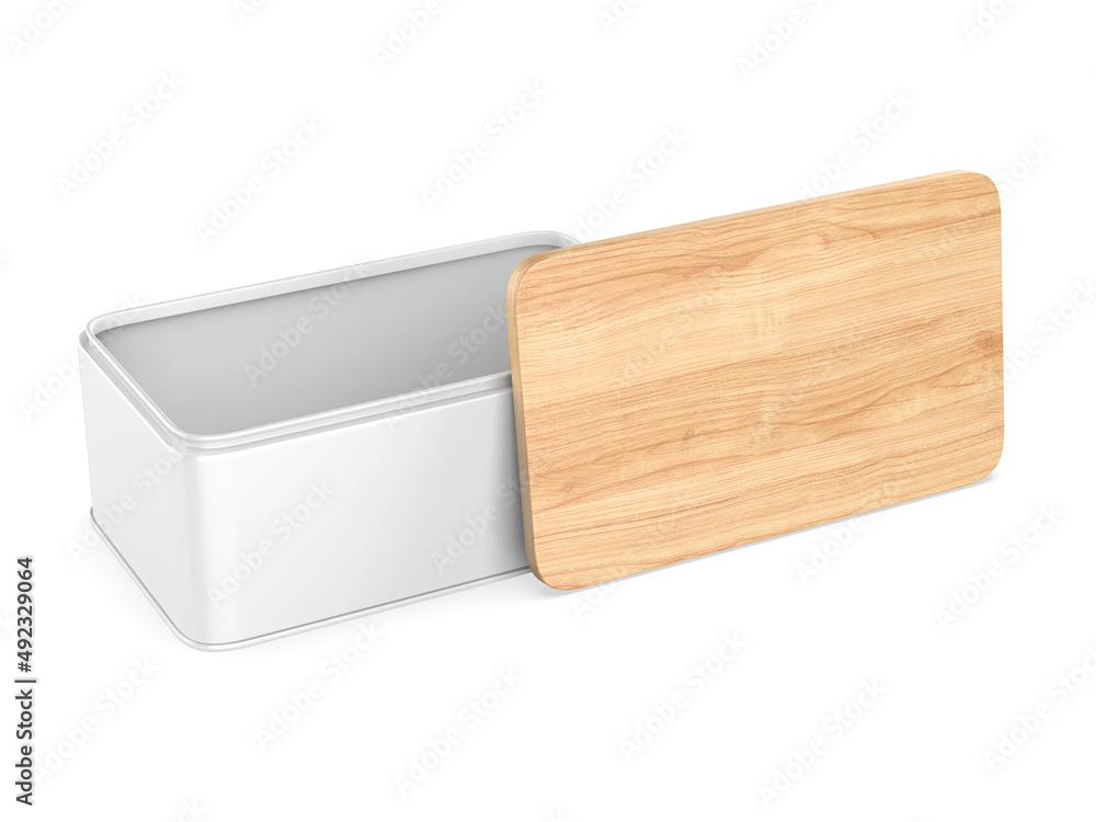 Blank Farmhouse Bread Box, 3d render illustration. Stock Illustration ...