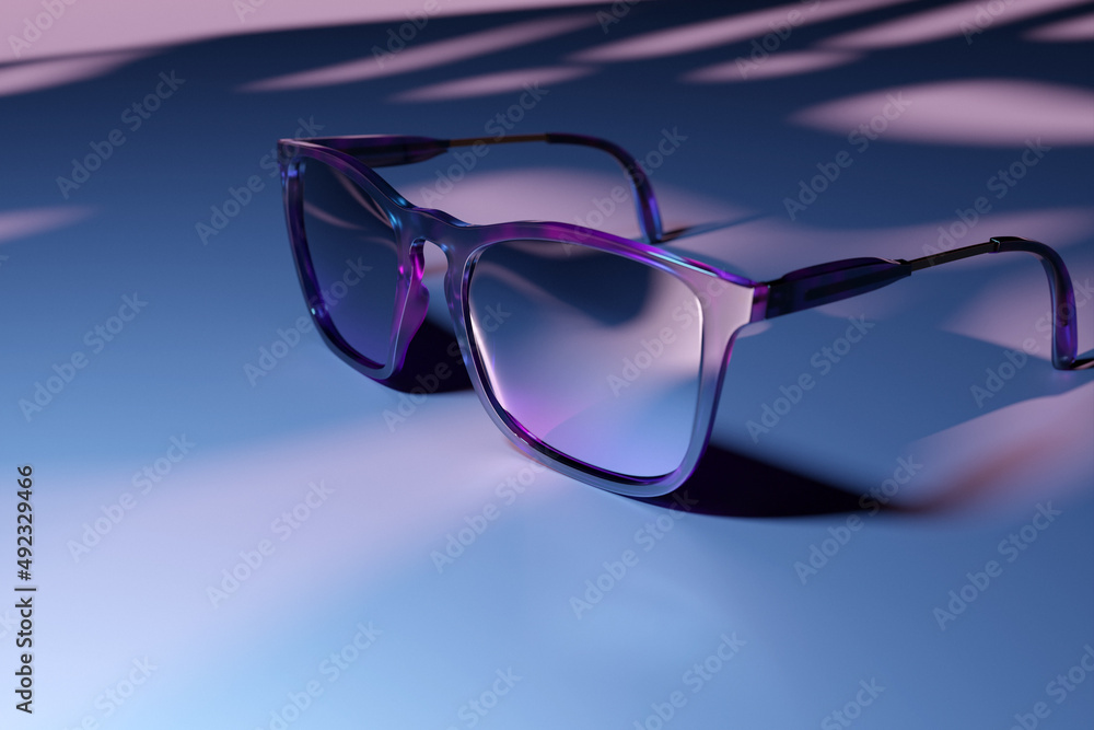 Realistic black sunglasses on a monocrome background, 3d illustration Realistic black sunglasses on a monocrome background, 3d illustration