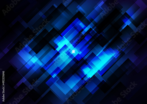 Abstract vector modern geometric shapes on dark blue background. Geometric vector background. illustration vector design background