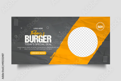 Food social media promotion and  banner post design template
