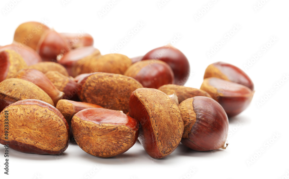 chestnuts isolated on white background chestnuts isolated on white background