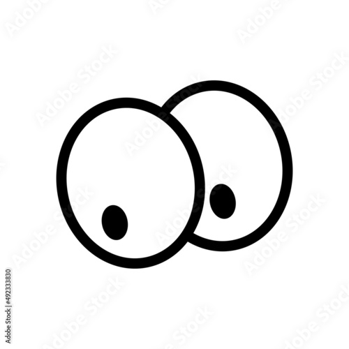 Black and white drawing of eyes in cartoon style for printing. Vector illustration.