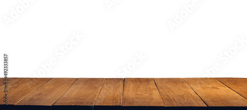 Isolated oak wood podium on white background