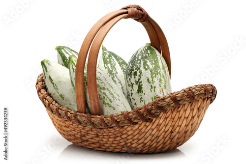 Snake gourd on white background  photo