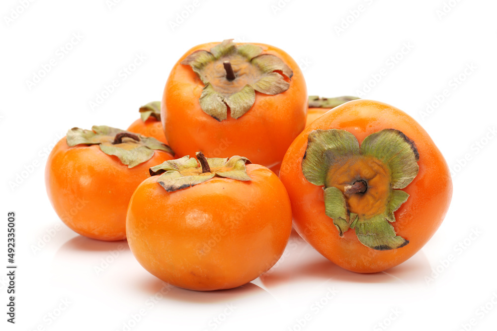 persimmon on a white background persimmon on a white background