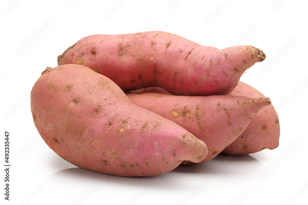 Chinese yam on white background Chinese yam on white background