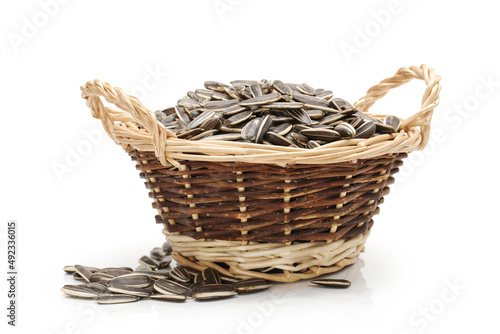 Obraz na plátně Sunflower seeds isolated on white background