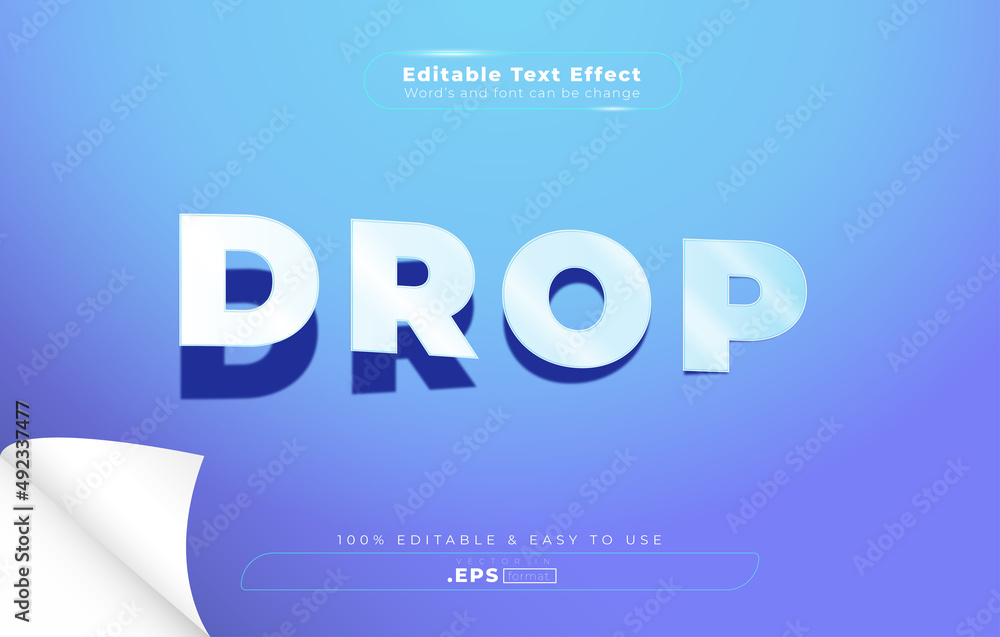 Drop text effect easy editable with paper cut concept Drop text effect easy editable with paper cut concept