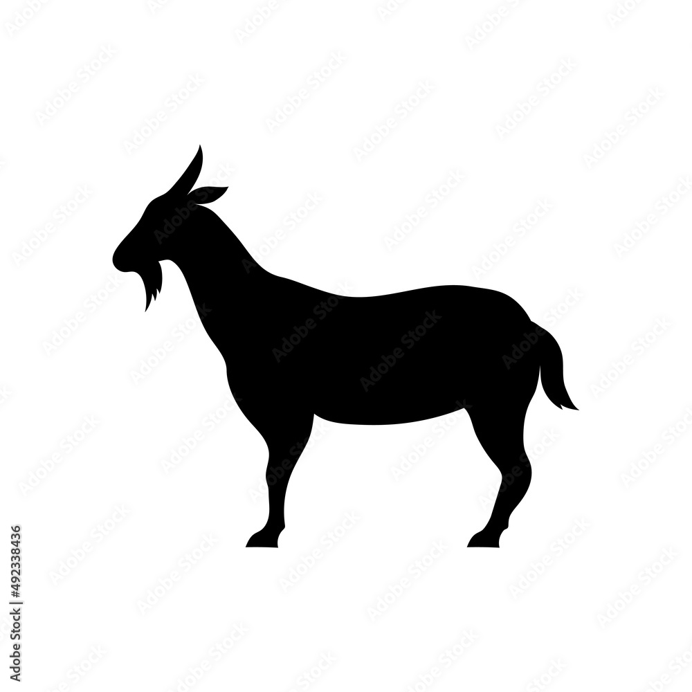 Fototapeta premium Goat silhouette icon design template vector isolated