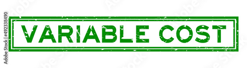 Grunge green variable cost word sqaure rubber seal stamp on white background