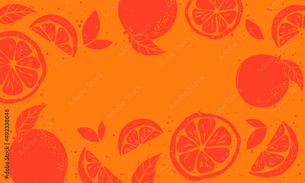 pattern with red oranges