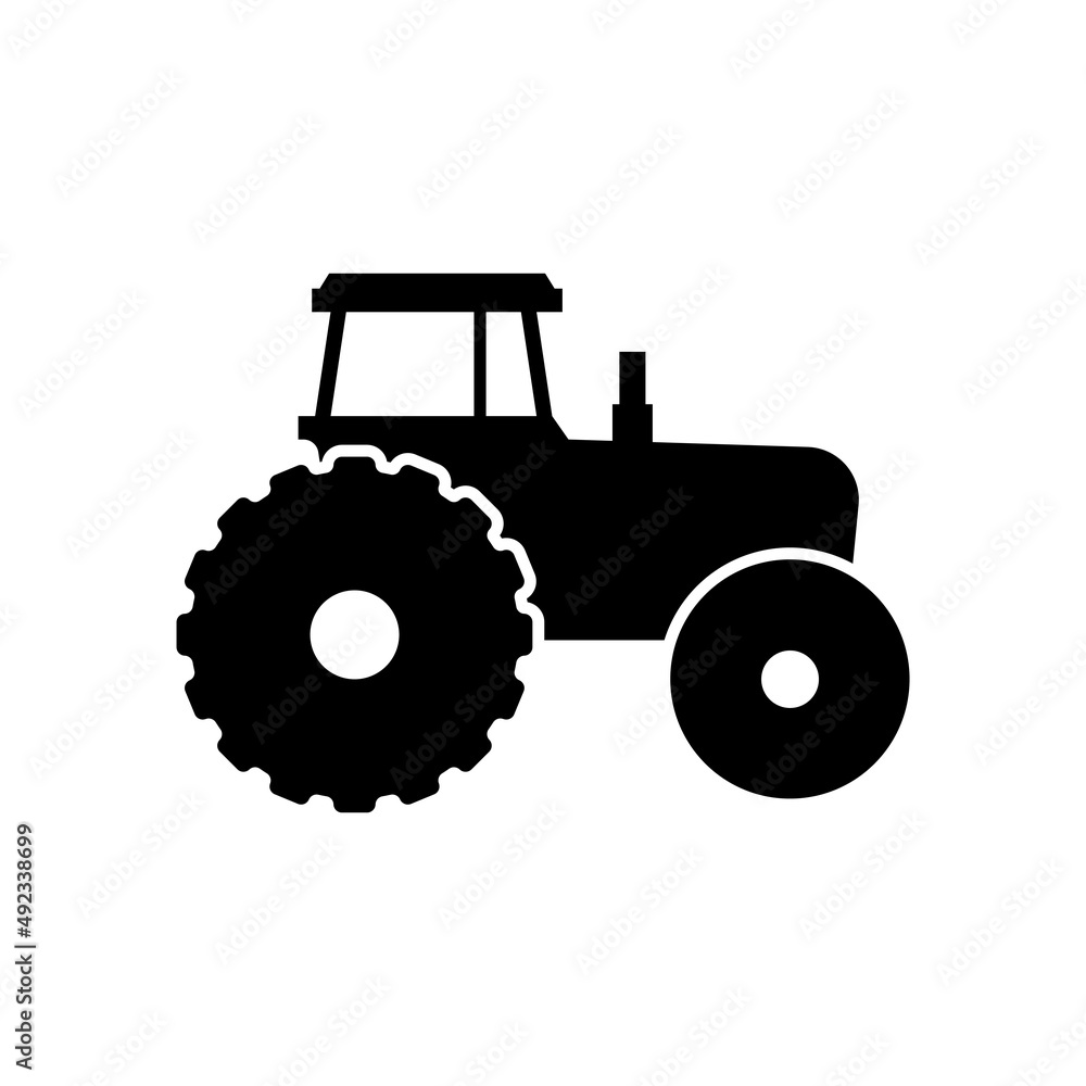 Tractor silhouette icon design template vector isolated