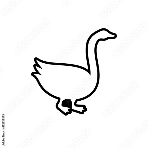 Goose outline icon design template vector isolated