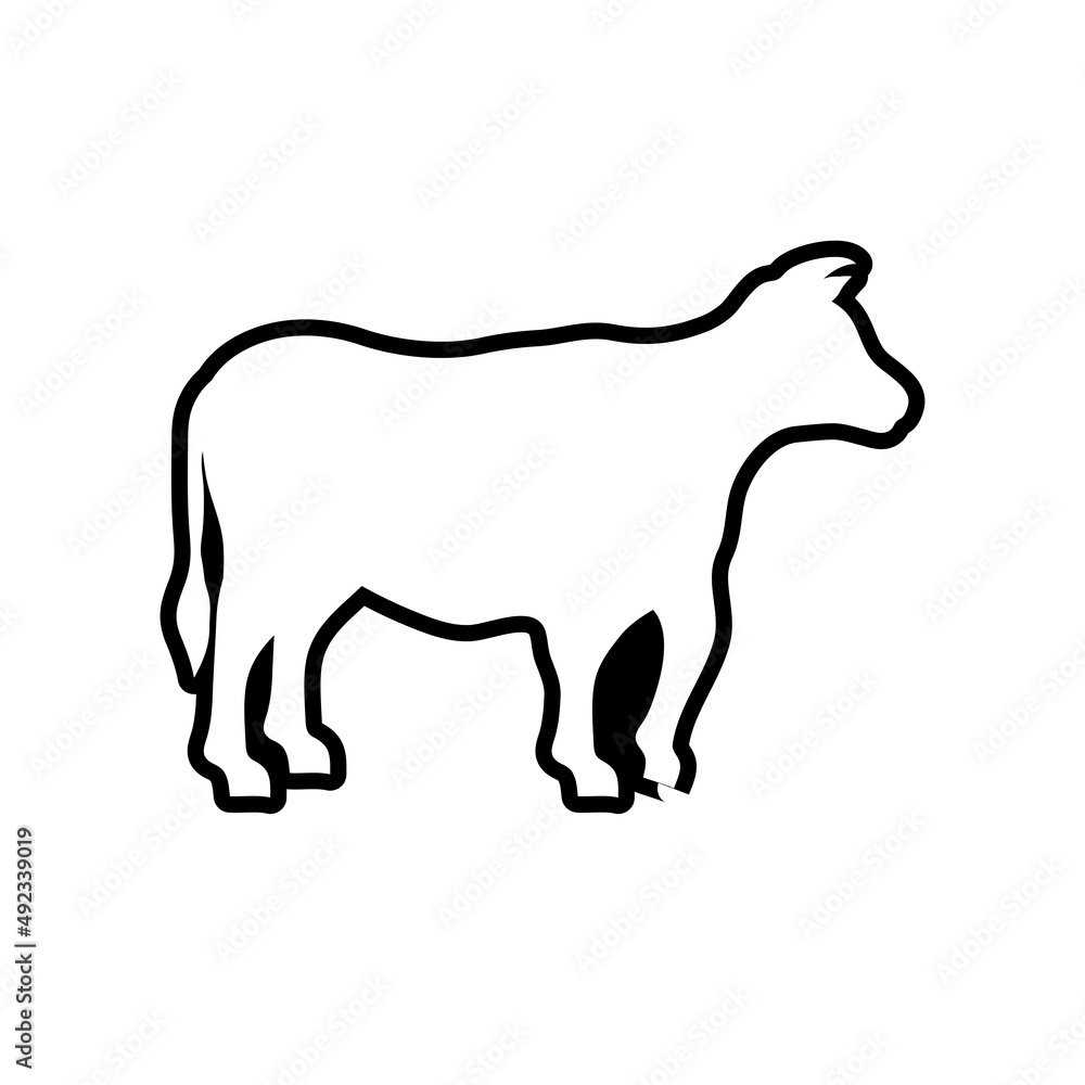 Cow outline icon design template vector isolated