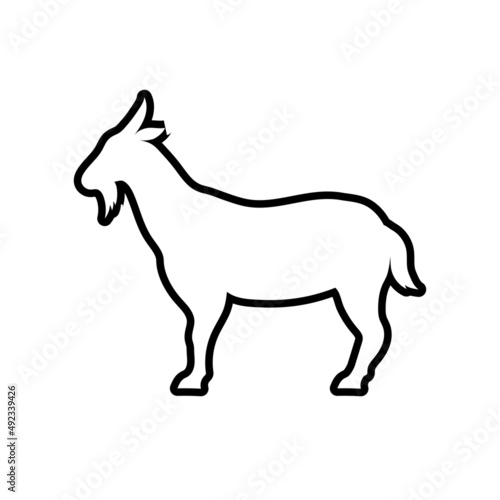 Goat outline icon design template vector isolated