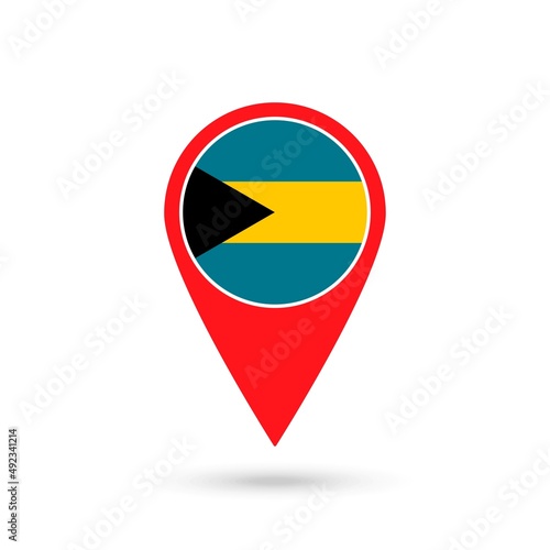 Map pointer with contry Bahamas. Bahamas flag. Vector illustration. Free Download Map pointer with contry Bahamas. Bahamas flag. Vector illustration. - GFXLoad