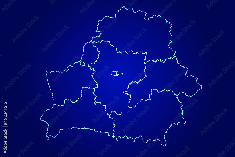 Belarus Map of Abstract High Detailed Glow Blue Map on Dark Background logo illustration Belarus Map of Abstract High Detailed Glow Blue Map on Dark Background logo illustration