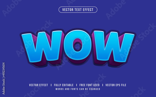 Blue Wow Editable Vector Text Effect.